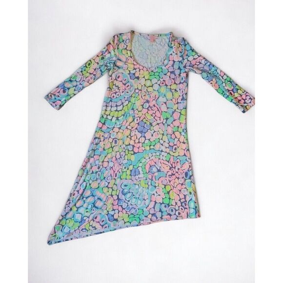 Designer Lilly Pulitzer Ariana Asymmetrical Swing Dress Multicolor Size XXS - Picture 1 of 6
